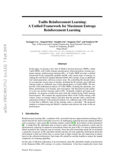 Tsallis Reinforcement Learning: A Unified Framework for Maximum Entropy
  Reinforcement Learning