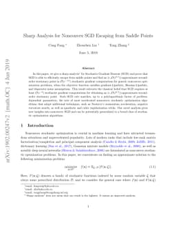 Sharp Analysis for Nonconvex SGD Escaping from Saddle Points