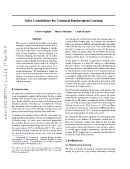 Policy Consolidation for Continual Reinforcement Learning