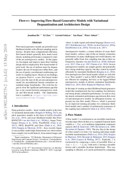Flow++: Improving Flow-Based Generative Models with Variational
  Dequantization and Architecture Design