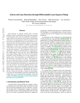 End-to-end Lane Detection through Differentiable Least-Squares Fitting
