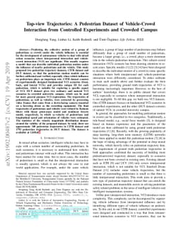 Top-view Trajectories: A Pedestrian Dataset of Vehicle-Crowd Interaction
  from Controlled Experiments and Crowded Campus