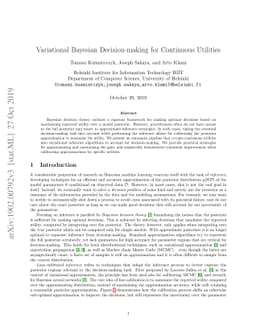 Variational Bayesian Decision-making for Continuous Utilities