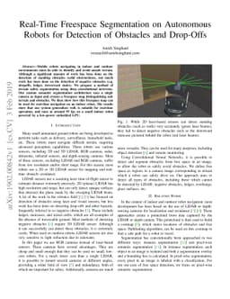 Real-Time Freespace Segmentation on Autonomous Robots for Detection of
  Obstacles and Drop-Offs