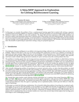 A Meta-MDP Approach to Exploration for Lifelong Reinforcement Learning