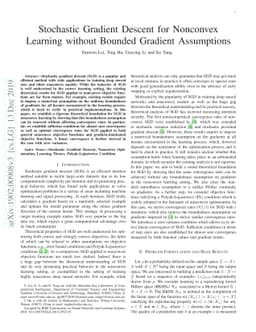 Stochastic Gradient Descent for Nonconvex Learning without Bounded
  Gradient Assumptions