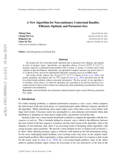 A New Algorithm for Non-stationary Contextual Bandits: Efficient,
  Optimal, and Parameter-free