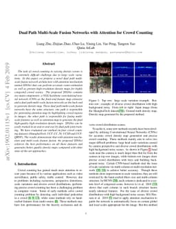 Dual Path Multi-Scale Fusion Networks with Attention for Crowd Counting