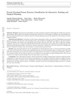 Precise Proximal Femur Fracture Classification for Interactive Training
  and Surgical Planning