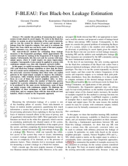 F-BLEAU: Fast Black-box Leakage Estimation