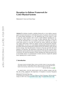 Deception-As-Defense Framework for Cyber-Physical Systems