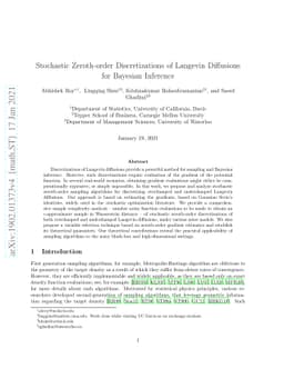 Stochastic Zeroth-order Discretizations of Langevin Diffusions for
  Bayesian Inference