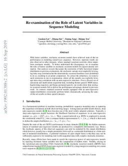Re-examination of the Role of Latent Variables in Sequence Modeling