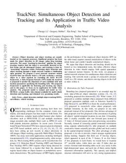TrackNet: Simultaneous Object Detection and Tracking and Its Application
  in Traffic Video Analysis