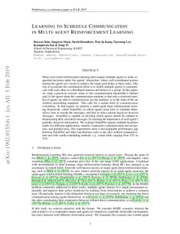 Learning to Schedule Communication in Multi-agent Reinforcement Learning