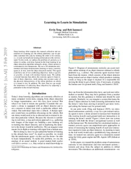 Learning to Learn in Simulation