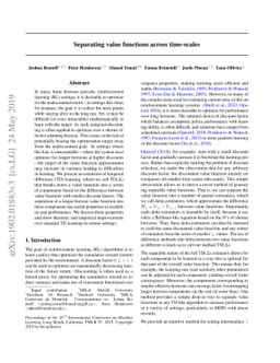 Separating value functions across time-scales