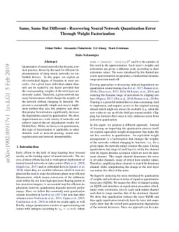 Same, Same But Different - Recovering Neural Network Quantization Error
  Through Weight Factorization