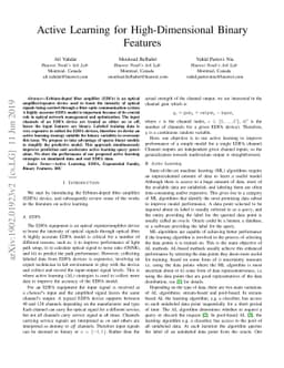 Active Learning for High-Dimensional Binary Features
