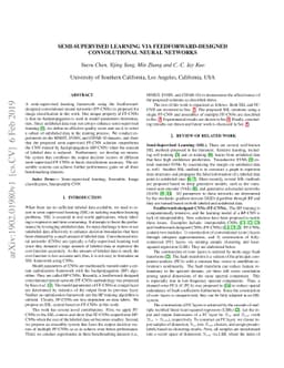 Semi-supervised learning via Feedforward-Designed Convolutional Neural
  Networks