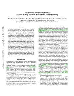 Bidirectional Inference Networks: A Class of Deep Bayesian Networks for
  Health Profiling