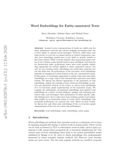 Word Embeddings for Entity-annotated Texts