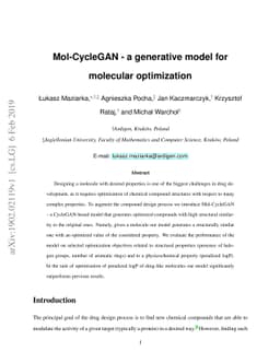 Mol-CycleGAN - a generative model for molecular optimization