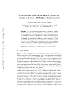 Unstructured Multi-View Depth Estimation Using Mask-Based Multiplane
  Representation