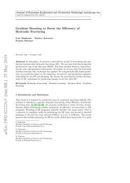 Gradient Boosting to Boost the Efficiency of Hydraulic Fracturing