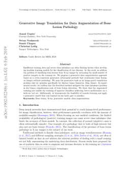 Generative Image Translation for Data Augmentation of Bone Lesion
  Pathology