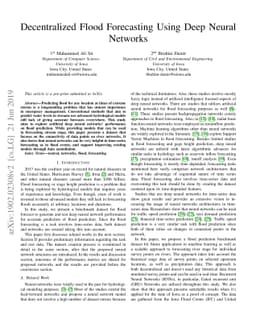 Decentralized Flood Forecasting Using Deep Neural Networks