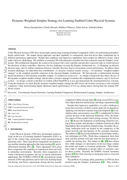 Dynamic-Weighted Simplex Strategy for Learning Enabled Cyber Physical
  Systems