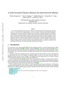 A Scale Invariant Flatness Measure for Deep Network Minima
