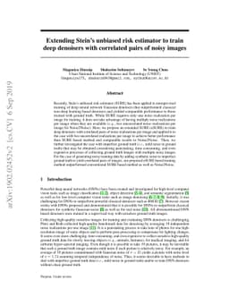 Extending Stein's unbiased risk estimator to train deep denoisers with
  correlated pairs of noisy images