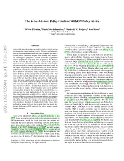 The Actor-Advisor: Policy Gradient With Off-Policy Advice