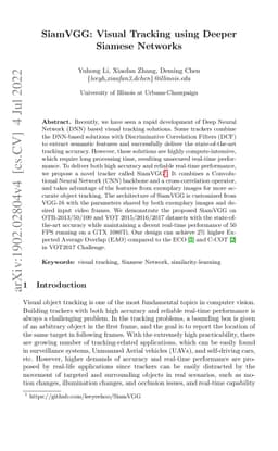 SiamVGG: Visual Tracking using Deeper Siamese Networks