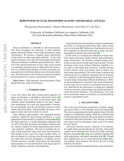 Robustness Of Saak Transform Against Adversarial Attacks
