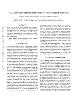 Evaluating Crowd Density Estimators via Their Uncertainty Bounds
