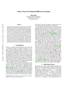 Source Traces for Temporal Difference Learning