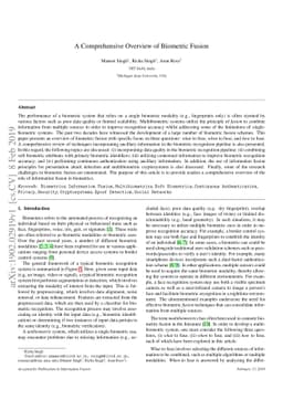 A Comprehensive Overview of Biometric Fusion