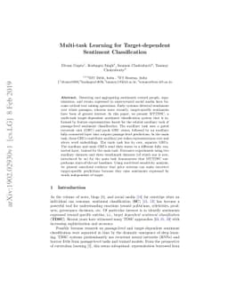 Multi-task Learning for Target-dependent Sentiment Classification