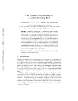 Can Genetic Programming Do Manifold Learning Too?