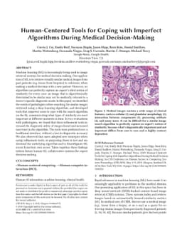 Human-Centered Tools for Coping with Imperfect Algorithms during Medical
  Decision-Making