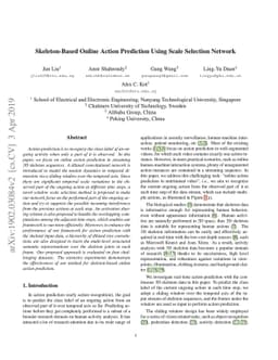 Skeleton-Based Online Action Prediction Using Scale Selection Network