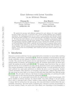 Exact Inference with Latent Variables in an Arbitrary Domain