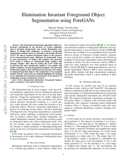 Illumination Invariant Foreground Object Segmentation using ForeGANs