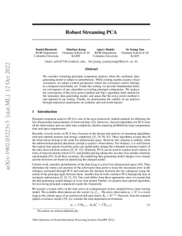 Robust Streaming PCA