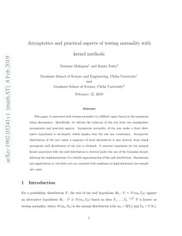 Asymptotics and practical aspects of testing normality with kernel
  methods
