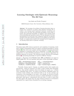 Learning Ontologies with Epistemic Reasoning: The EL Case