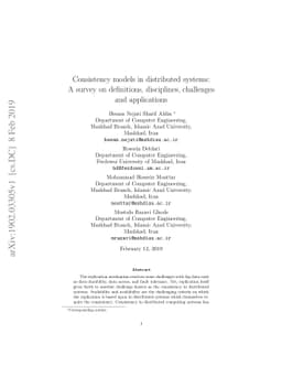 Consistency models in distributed systems: A survey on definitions,
  disciplines, challenges and applications